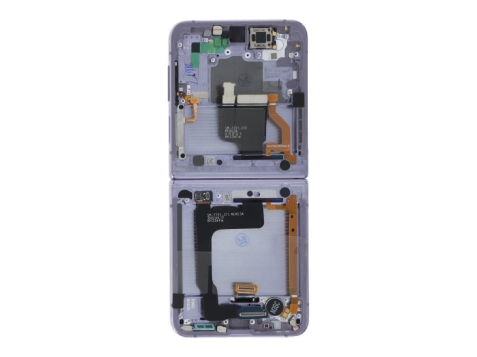 LCD displej + Dotykové sklo + Rám Samsung Galaxy Z Flip 4 5G SM-F721 (2022) VIOLET/ BORA PURPLE - Service pack