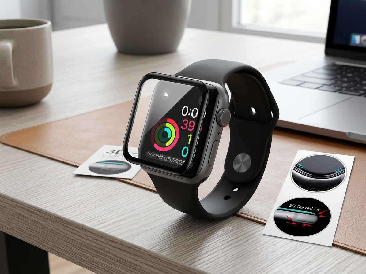 Ochranné tvrdené sklo Apple Watch 4 / 5 / 6 / SE - 44mm 3D čierne