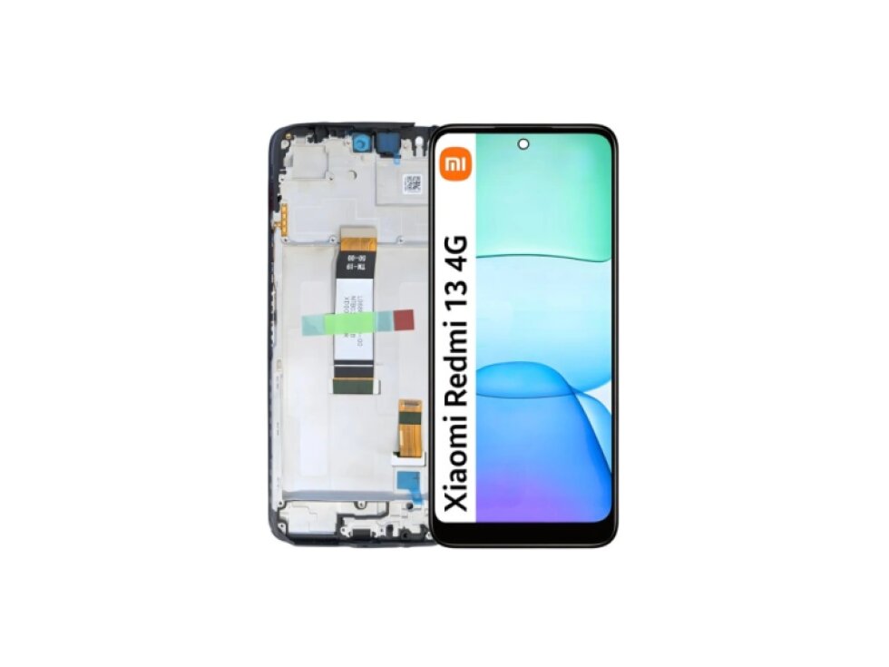 LCD Displej + Dotykové sklo + Rám Xiaomi Redmi 13 4G/5G / Poco M6 4G (2024) čierna farba - Originál Service Pack