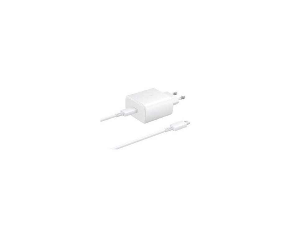 45W Originálna nabíjačka Samsung EP-TA845EWE + 5A USB-C Kábel – White (Biela)