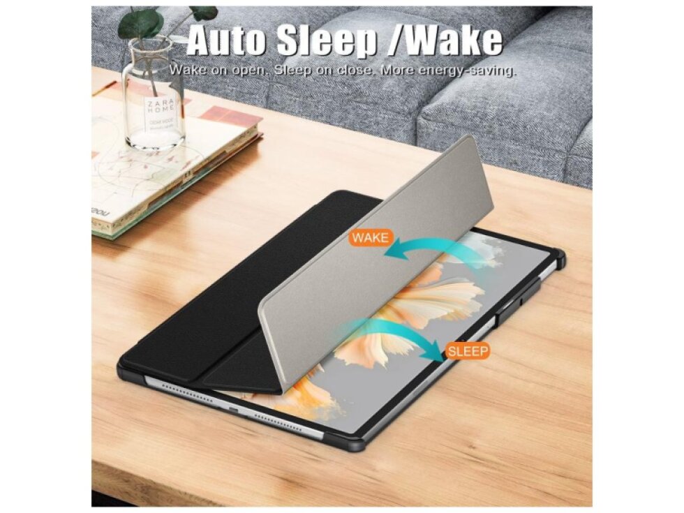3-Fold Skladacie puzdro pre Lenovo Yoga Tab Plus čierne