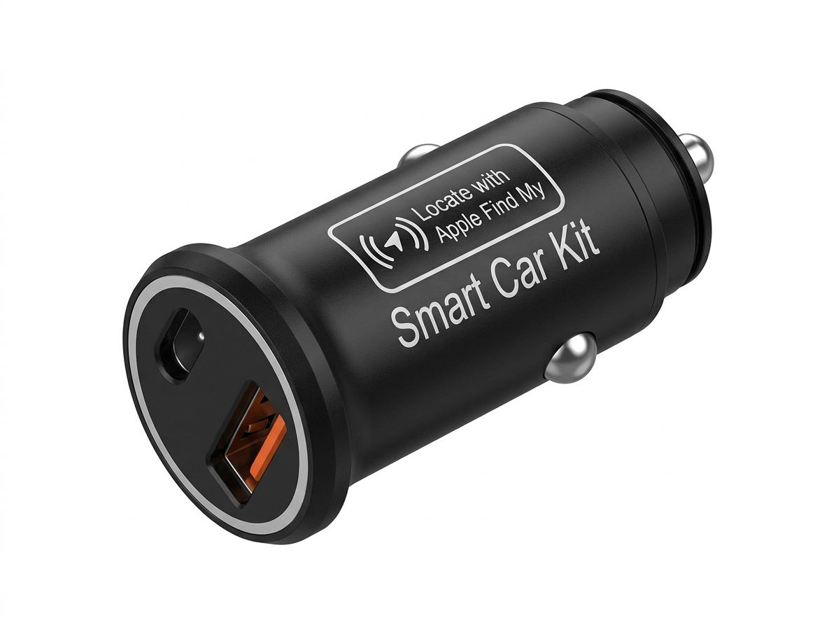 2 v 1 Mini nabíjačka do auta AP200 USB / Type-C so sledovaním polohy pre Apple Find My iOS