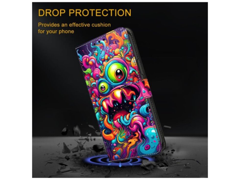 Knižkové puzdro Graffiti Monster pre Xiaomi Redmi Note 14 Pro 4G / 5G