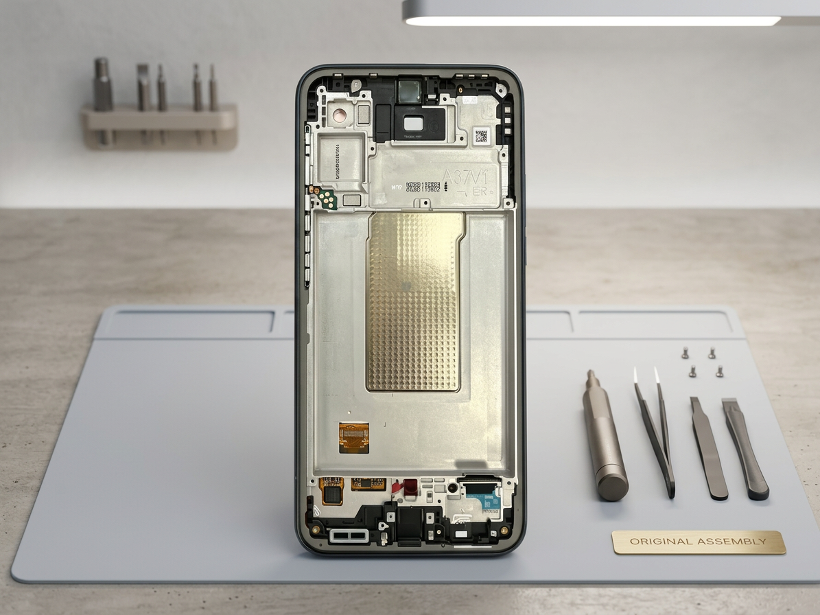 LCD Displej + Dotykové sklo + Rám Samsung Galaxy A37 5G (A376 2026 BLACK CHARKOAL - Originál Service pack