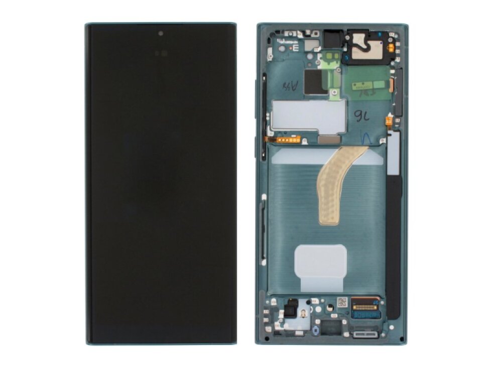 LCD Displej + Dotykové sklo + Rám Samsung Galaxy S22 Ultra zelená farba - Originál Service Pack