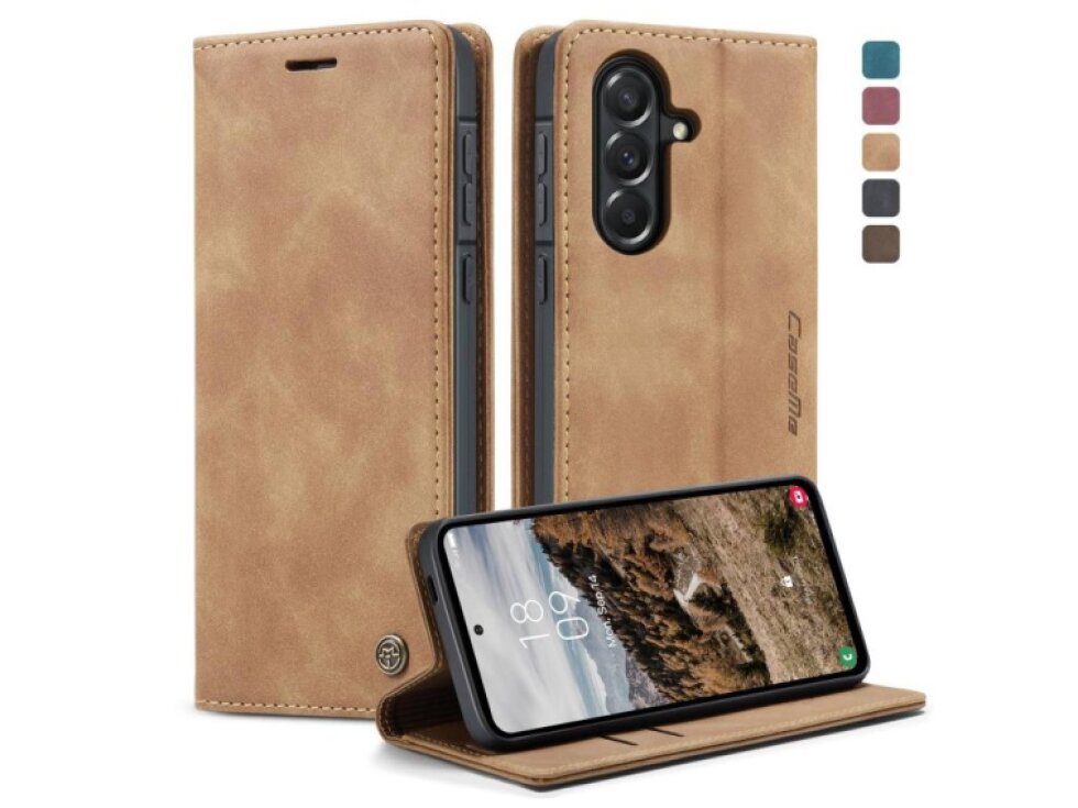 Knižkové puzdro Samsung Galaxy A57 5G CaseMe hnedé