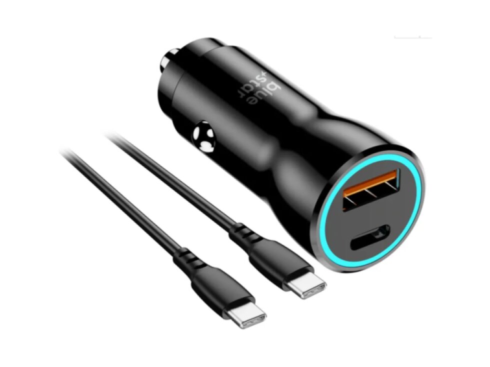 HOCO PD30W Type-C a QC3.0 USB nabíjačka do auta s 1m káblom Type-C