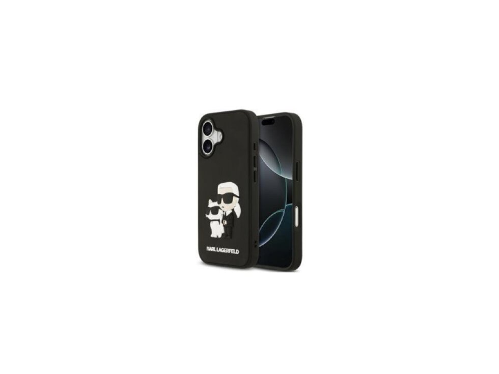 Karl Lagerfeld 3D Rubber Karl and Choupette Kryt iPhone 17 čierny