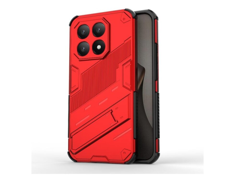 Kryt pre Xiaomi 15T 5G Global Punk Armor s držiakom červený