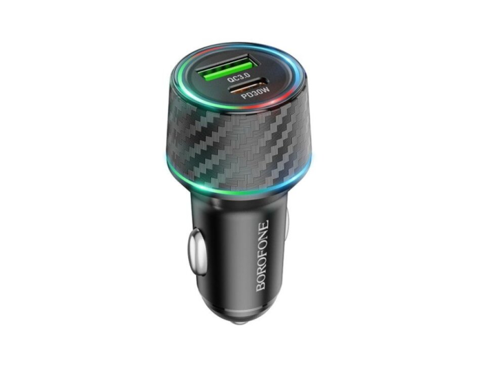Autonabíjačka BOROFONE PD30W + QC 3.0 USB 48W čierna farba