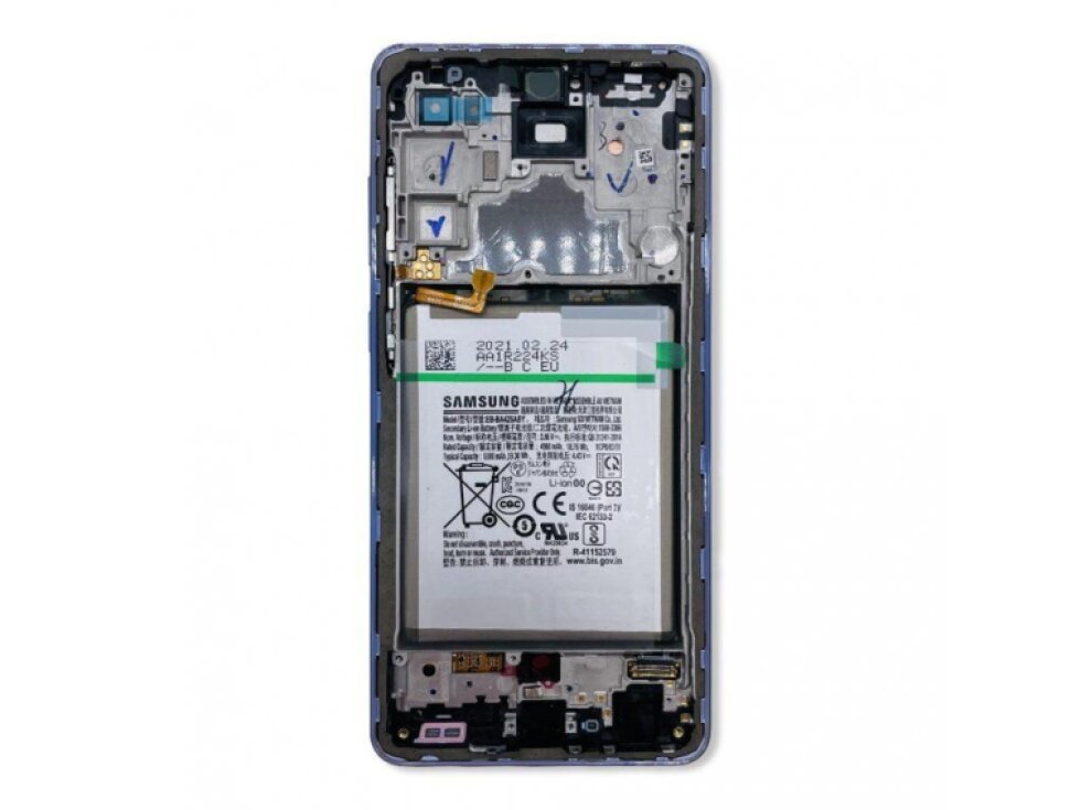 Originálny OLED Displej + Dotykové sklo s rámom pre Samsung Galaxy A72 (SM-A725) – Čierny