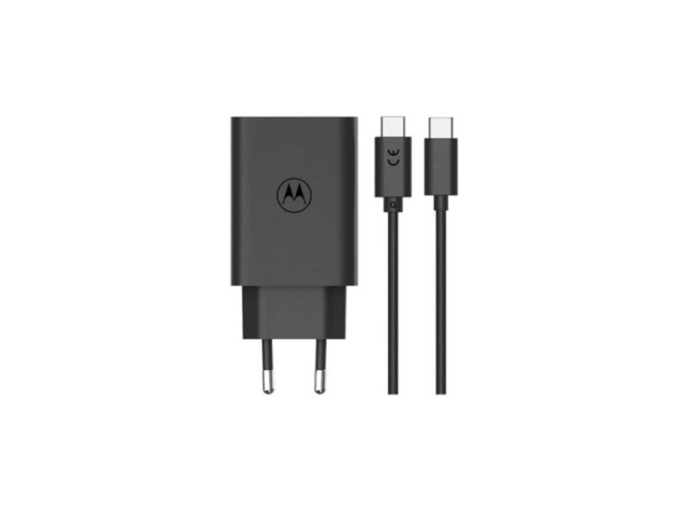 68W TurboPower Nabíjačka MOTOROLA USB-C + USB-C dátový kábel 6.5A čierna farba