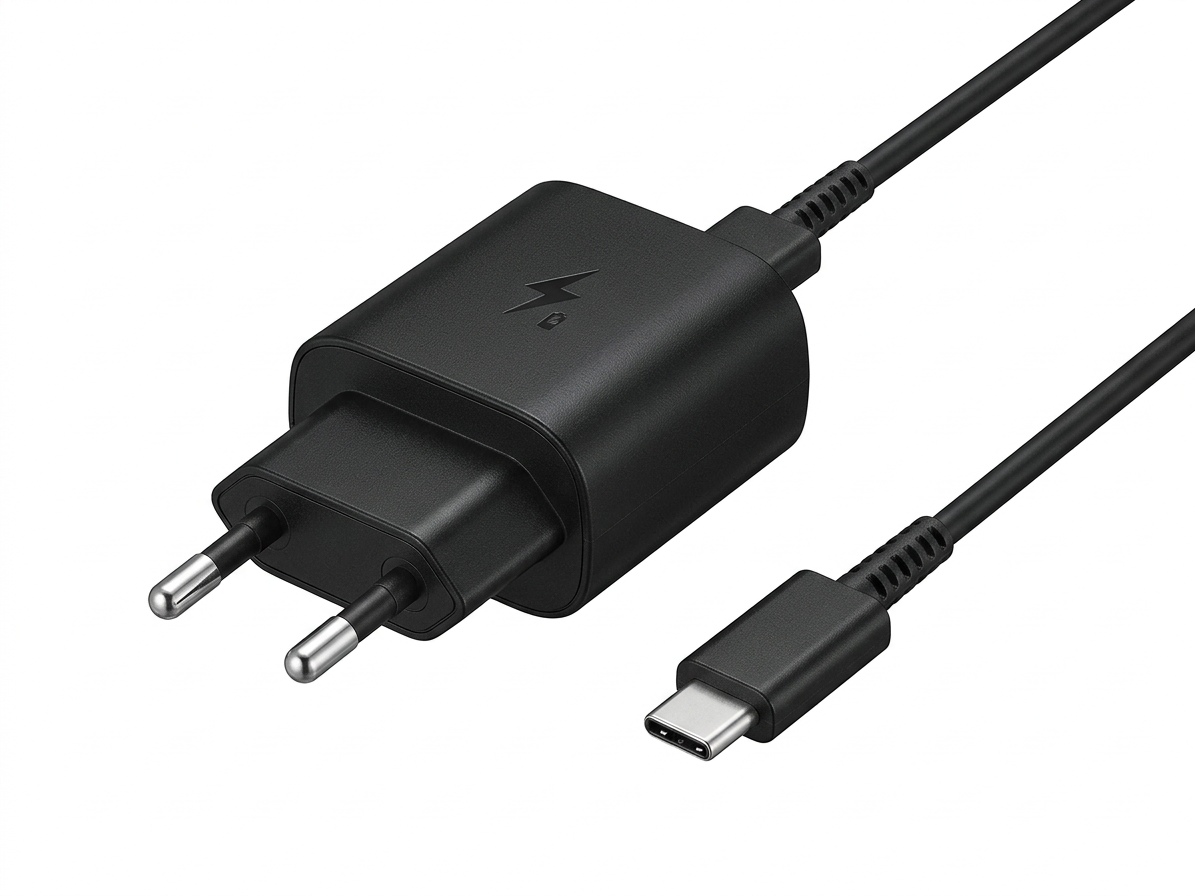 25W Cestovná nabíjačka Samsung EP-TA800EBE + EP-DA905BBE USB Typ C Čierna farba
