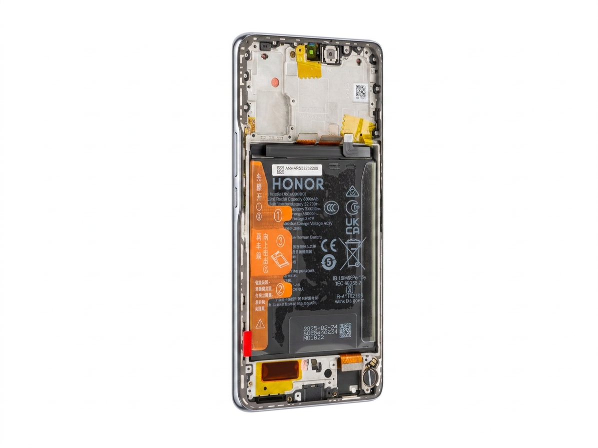 LCD Displej + Dotykové sklo + Rám + Batéria Honor Magic6 Lite / Honor X50 SILVER - Originál Service Pack