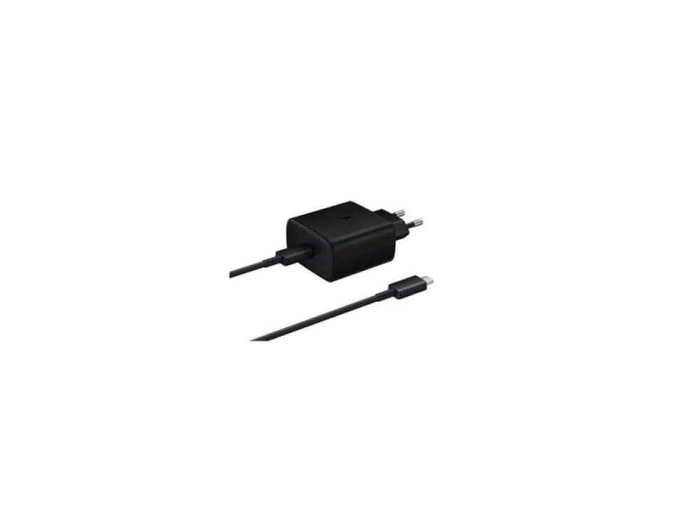45W Cestovná nabíjačka Samsung USB-C + dátový kábel EP-TA845EBE + EP-DW767JBE čierna farba