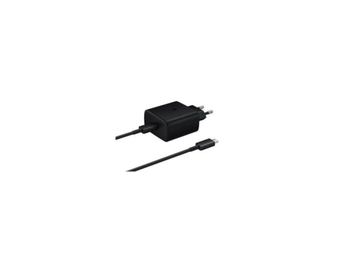 45W Cestovná nabíjačka Samsung USB-C + dátový kábel EP-TA845EBE + EP-DW767JBE čierna farba
