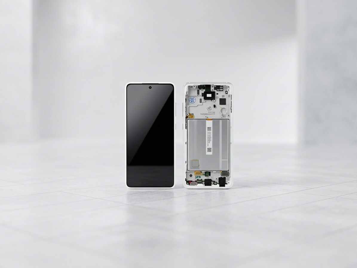 LCD Displej + Dotykové sklo + Rám Samsung Galaxy A52s 5G Biela farba - Originál