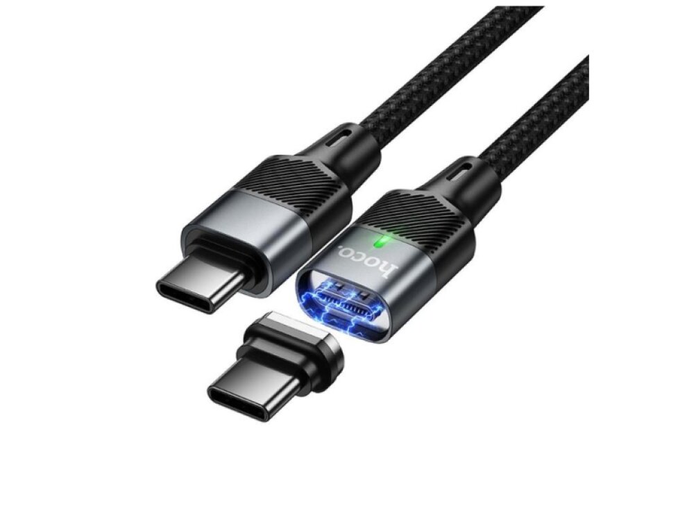 240W HOCO Magnetický nabíjací kábel USB-C/Type-C to USB-C/Type-C s dĺžkou 1,2m čierny