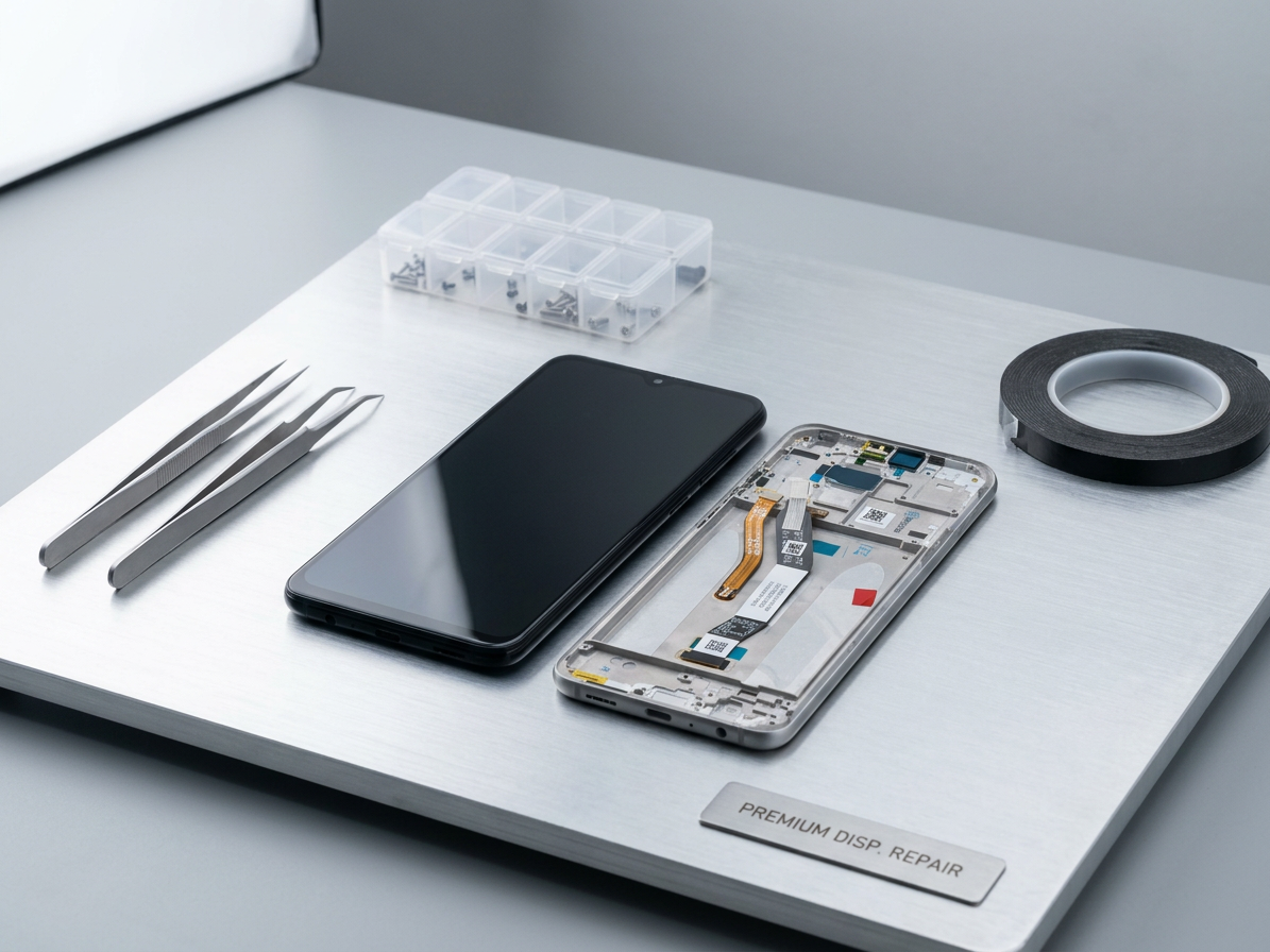 LCD Displej + Dotykové sklo s rámom Xiaomi Redmi Note 8 Pro biela farba