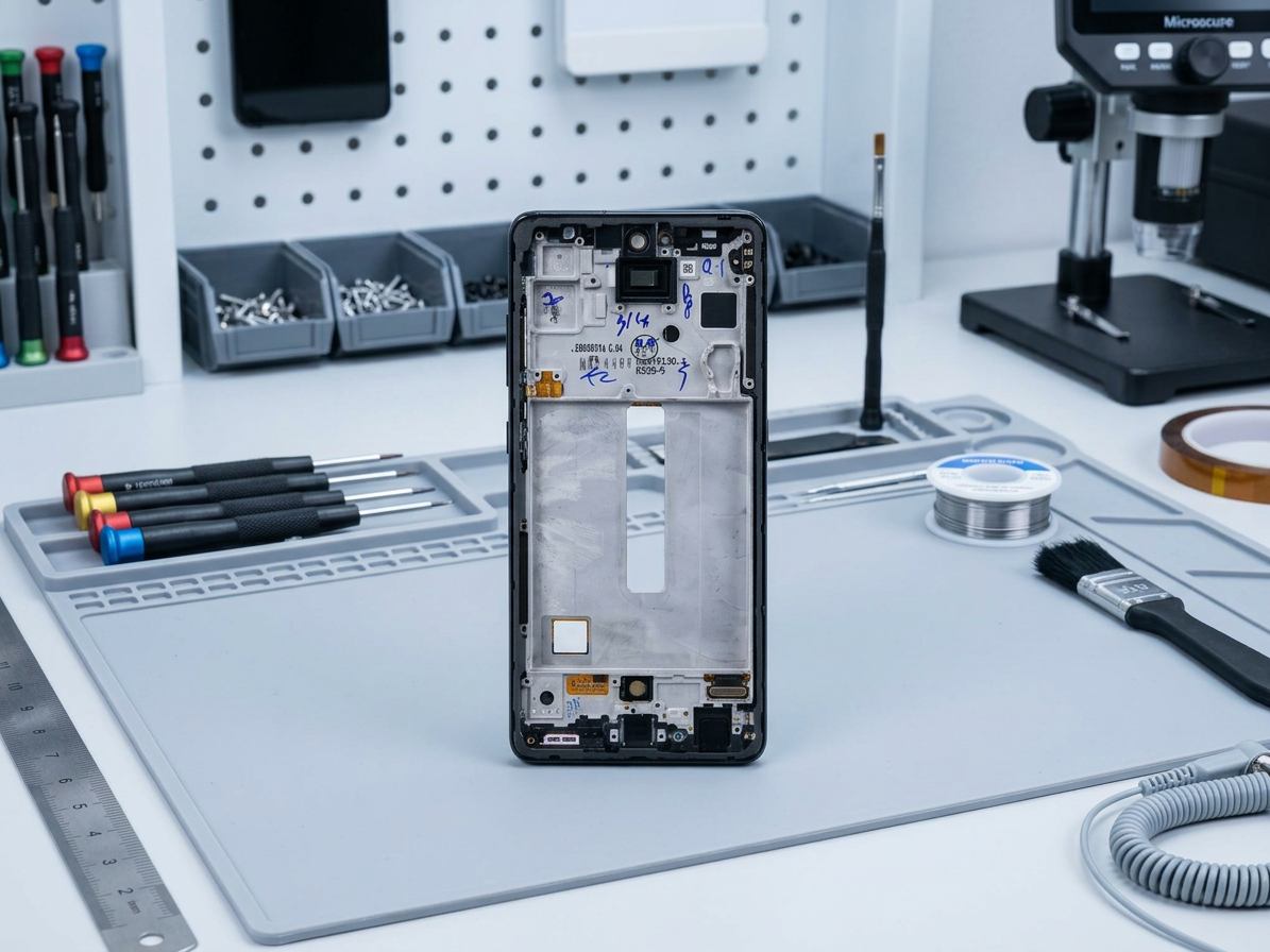 LCD Displej + Dotykové sklo + rám Samsung Galaxy A52s - originál A528B čierna farba