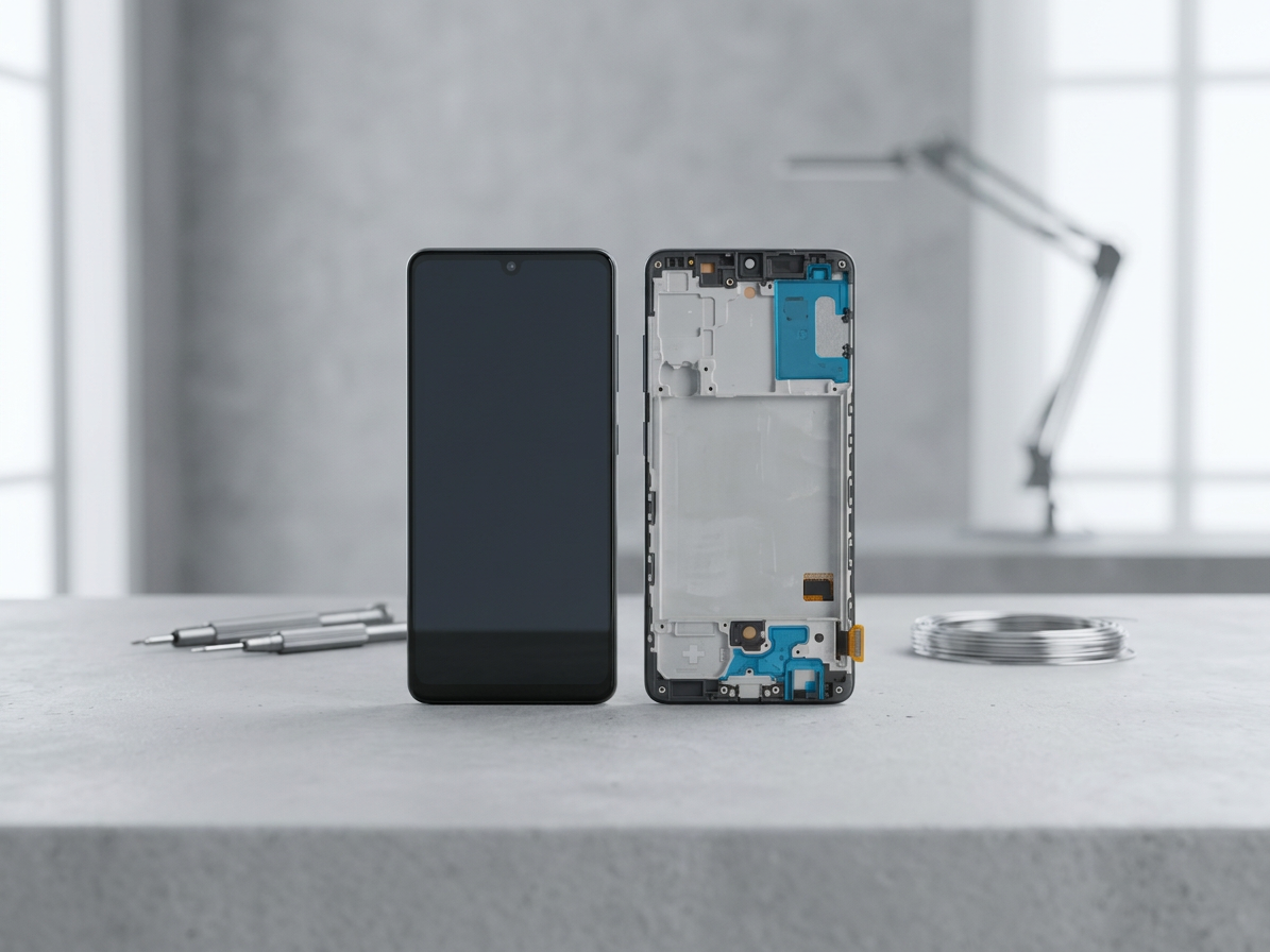 LCD Displej + Dotykové sklo s rámom Samsung Galaxy A41 A415 čierna farba