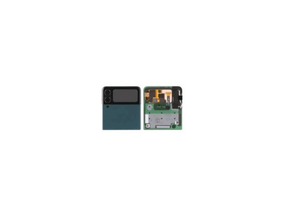 LCD displej + Dotykové sklo + rám (vonkajší) Samsung Galaxy Z Flip 3 5G (2021) zelená farba - Service pack