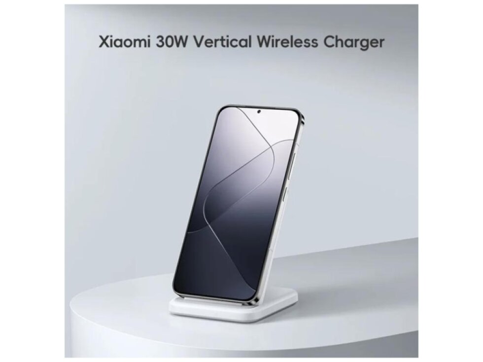 Originálna bezdrôtová nabíjačka Xiaomi 30W s vertikálnym stojanom biela farba