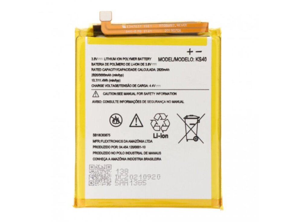 Batéria KS40 Motorola MOTO E6 PLay 3000mAh - flex vpravo