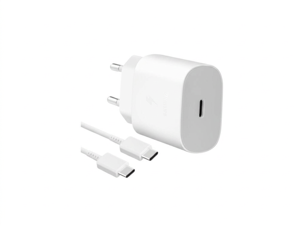 25W Cestovná nabíjačka Samsung EP-TA800EWE + EP-DA905BWE USB-C/USB-C biela farba