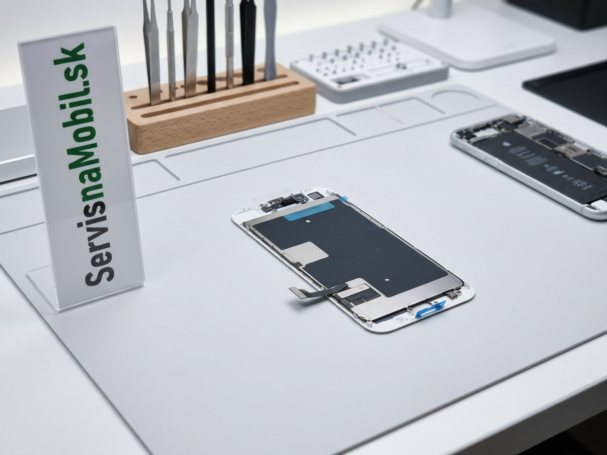 LCD Displej + Dotykové sklo Apple iPhone 8 Biela farba ORI - s kovovou zadnou doskou