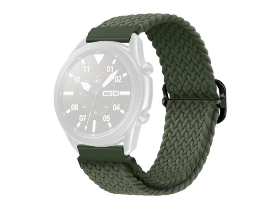 22 mm Nylonový pletený remienok so posuvnou prackou olivový