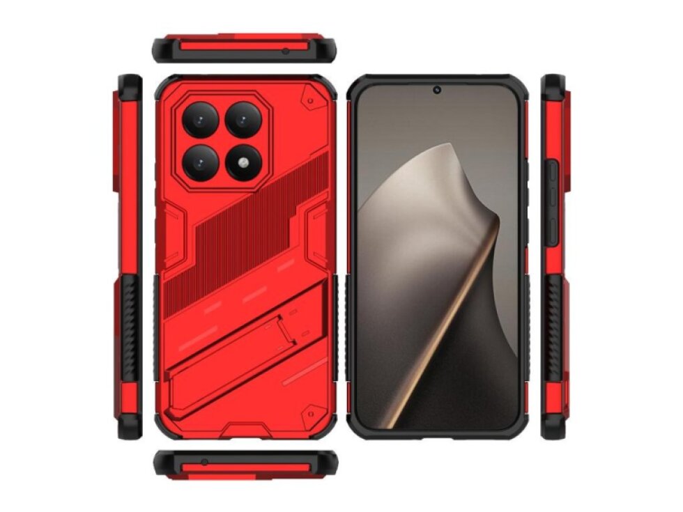 Kryt pre Xiaomi 15T 5G Global Punk Armor s držiakom červený