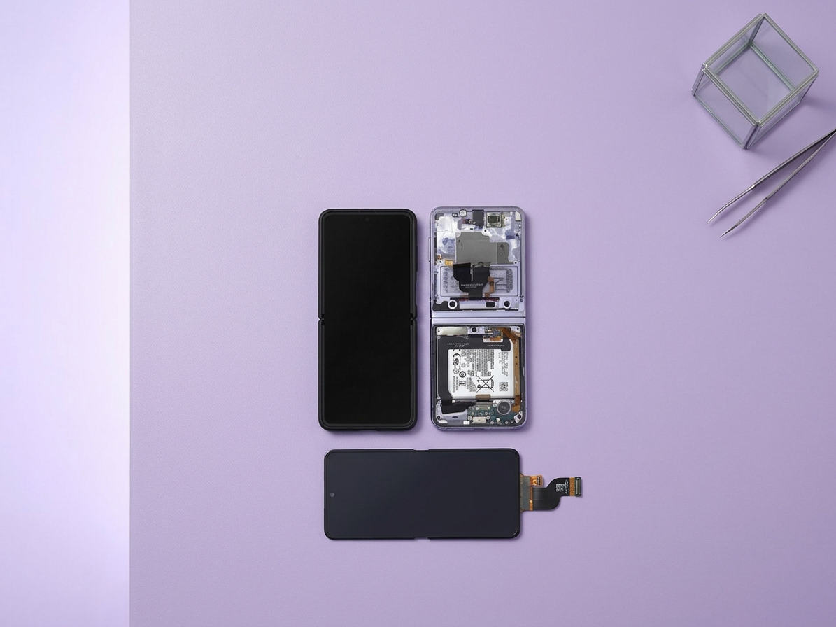 LCD displej + Dotykové sklo + rám Samsung Galaxy Z Flip 3 5G (2021) lavender