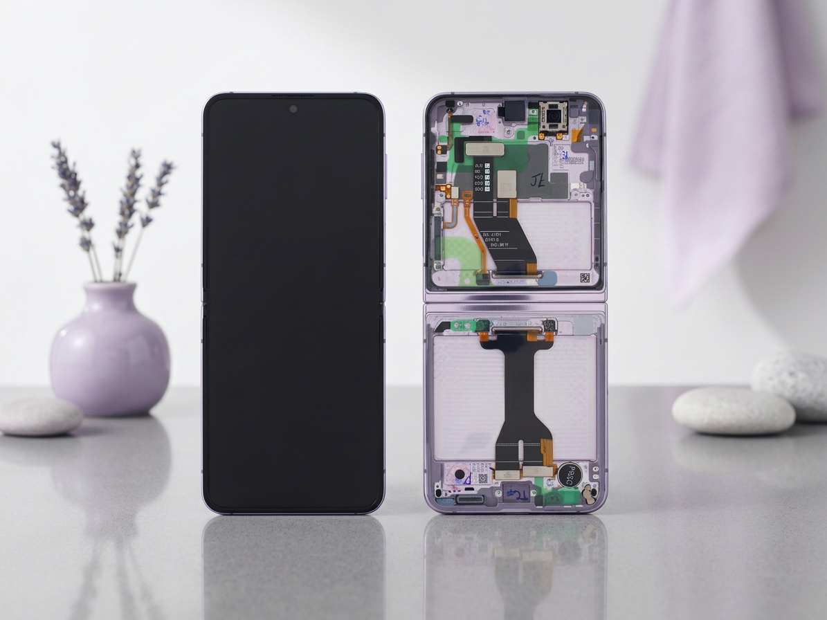 LCD Displej + Dotykové sklo + Rám Samsung Galaxy Z Flip 5 5G (2023) LAVENDER INNER LCD - Originál Service pack