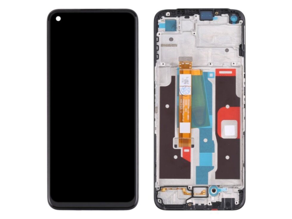 LCD displej + dotykové sklo + rám Realme 8i čierna farba