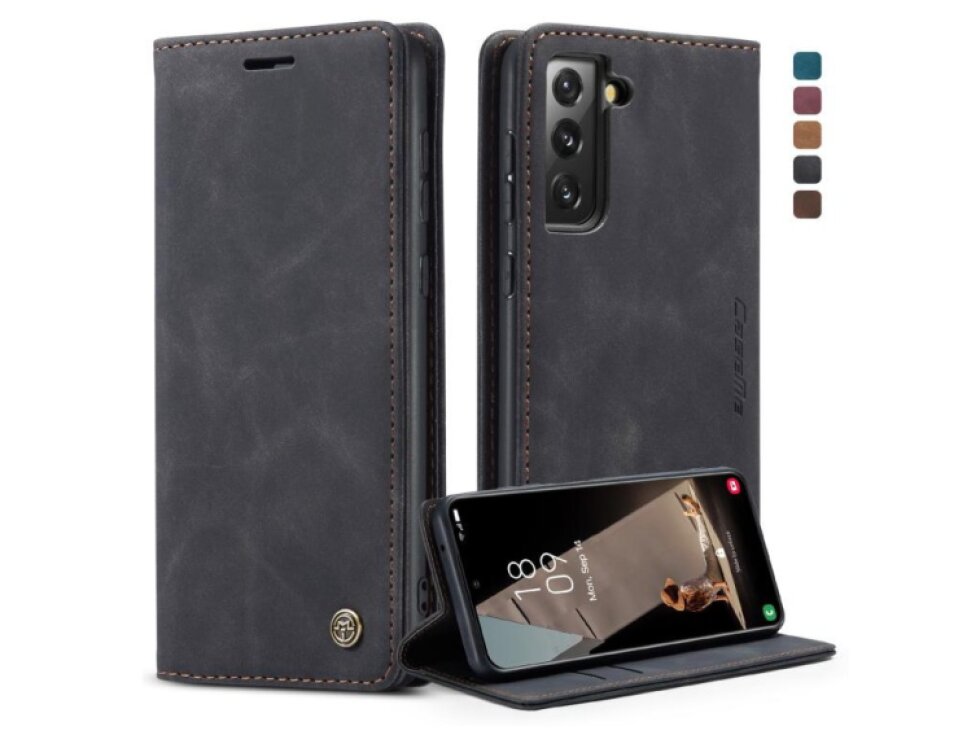 Knižkové puzdro Samsung Galaxy S21 FE 5G CaseMe čierna farba