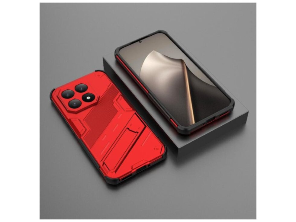 Kryt pre Xiaomi 15T 5G Global Punk Armor s držiakom červený