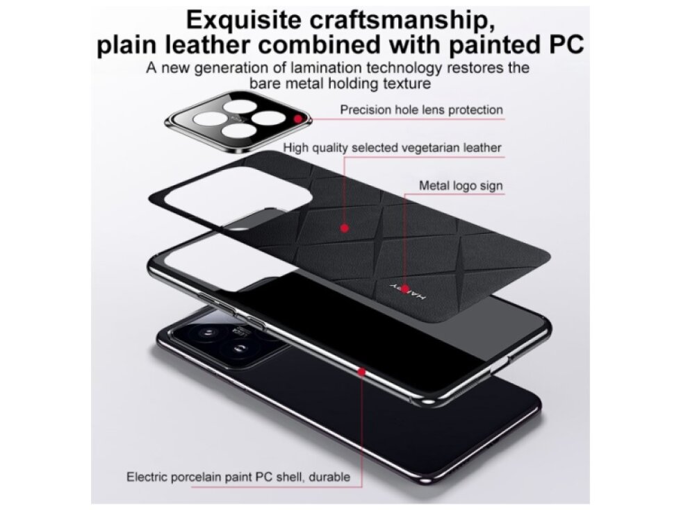 Kryt Xiaomi 17 z PU kože a PC – biely