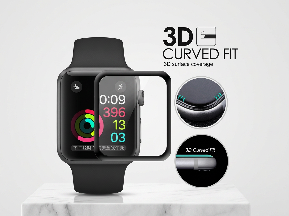 Ochranné tvrdené sklo Apple Watch 4 / 5 / 6 / SE - 44mm 3D čierne