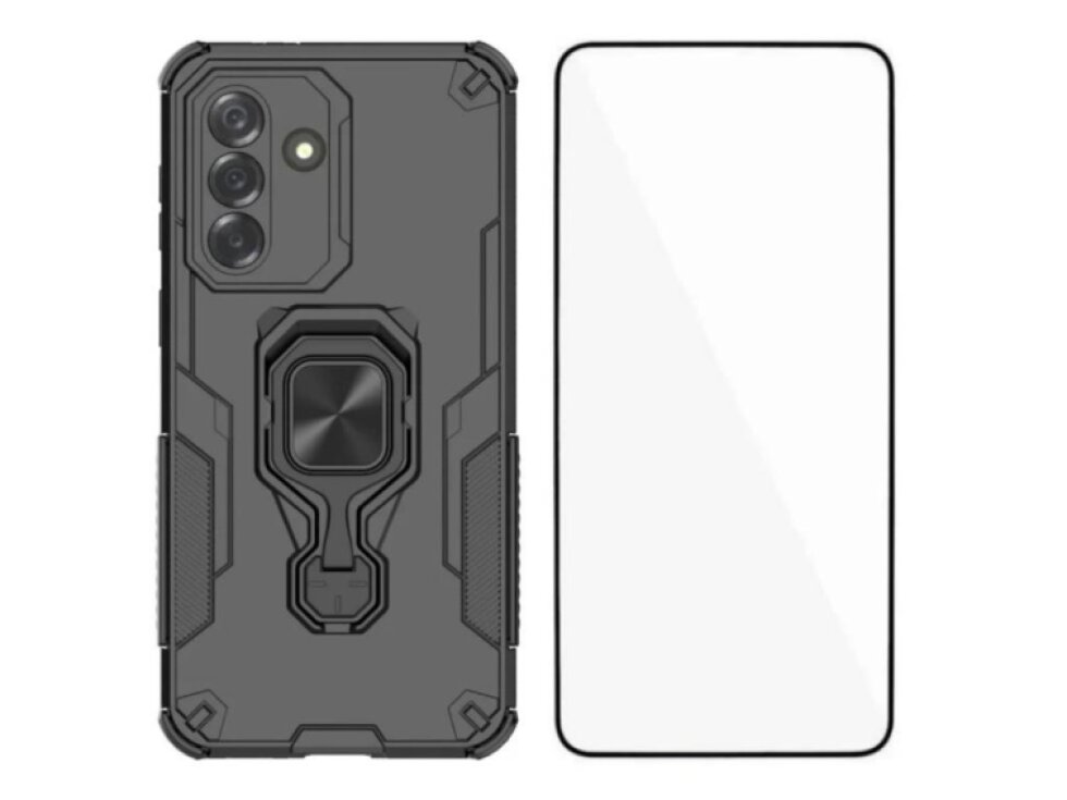 Kryt Samsung Galaxy A57 5G WANLONFENG so stojanom čierny
