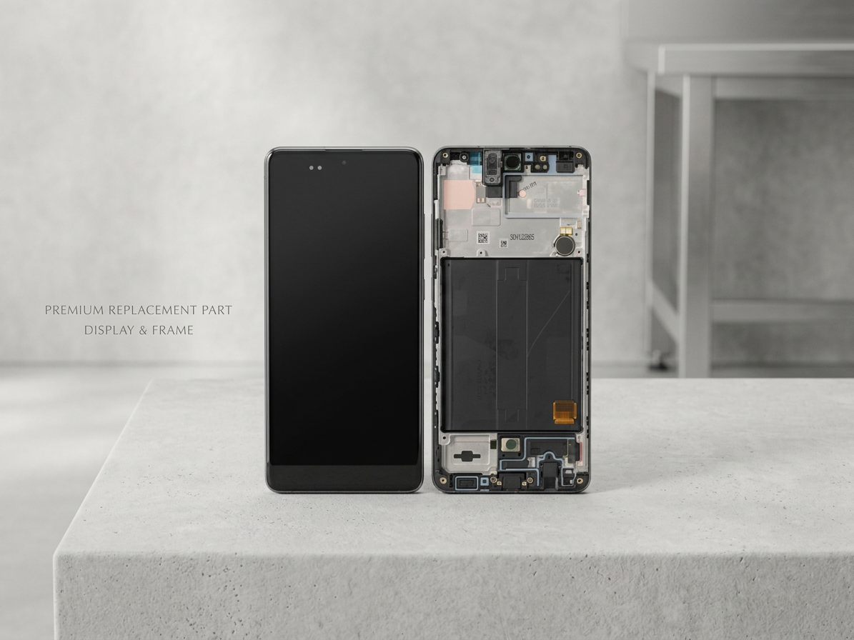 LCD Displej + Dotykové sklo + rám Samsung Galaxy A51 - originál A515 čierna farba
