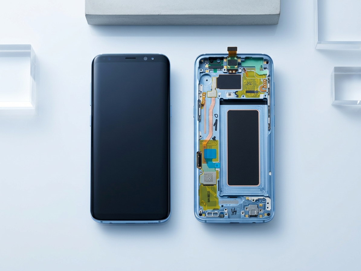 LCD displej Samsung S8 G950F a dotyk s rámom modrý