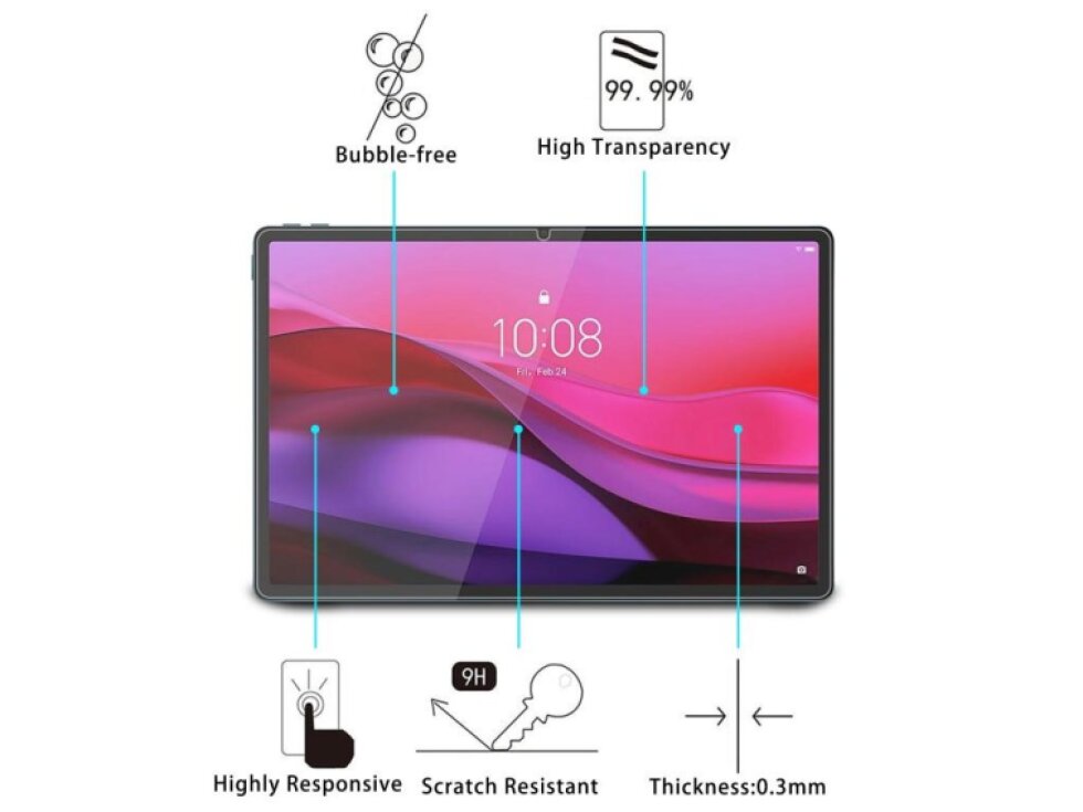 9H 0.3mm Ochranné tvredné sklo pre Lenovo Yoga Tab Plus 12.7