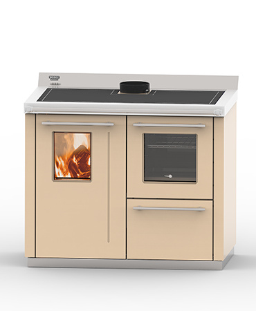 THERMOROSSI BOSKY F30 SQUARE EVO5 "READY TO START" - Kuchyňská kamna na dřevo s teplovodním výměníkem