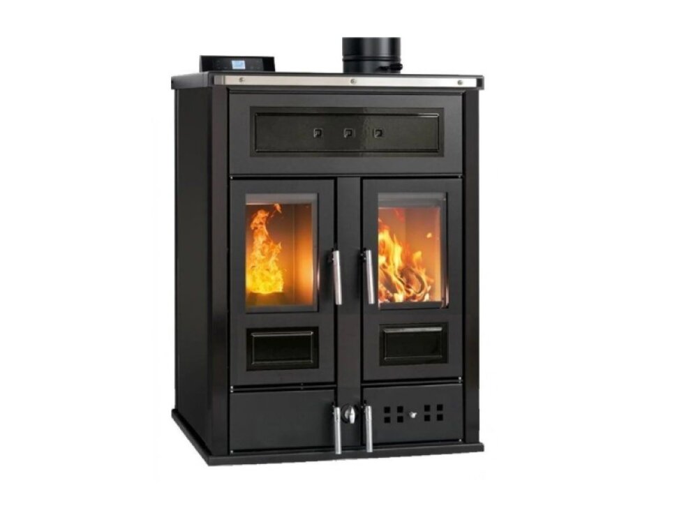 Klover BI-FIRE MID - teplovodní kamna na dřevo a pelety hermeticky uzavřená