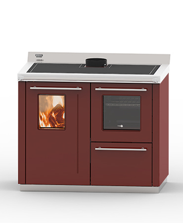 THERMOROSSI BOSKY F30 SQUARE EVO5 "READY TO START" - Kuchyňská kamna na dřevo s teplovodním výměníkem