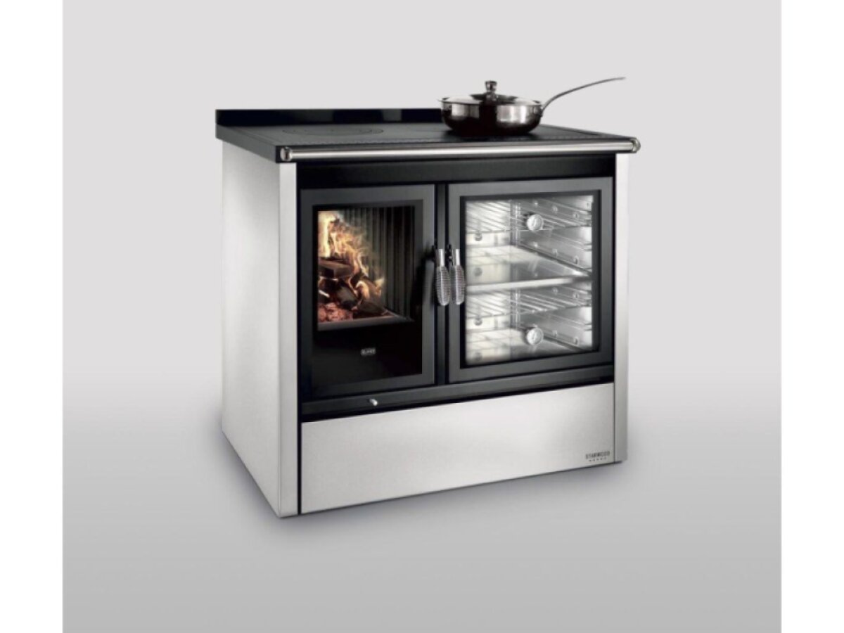 KLOVER STAR 90 INOX - kuchyňský sporák na dřevo, nerezový