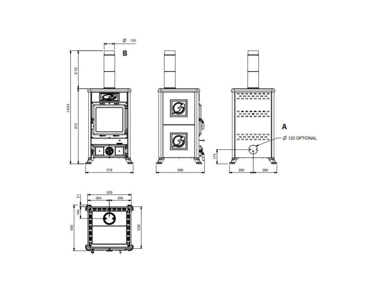 La Nordica ROSSELLA R1 16 CERAMICA - Krbová kamna na dřevo 9 kW