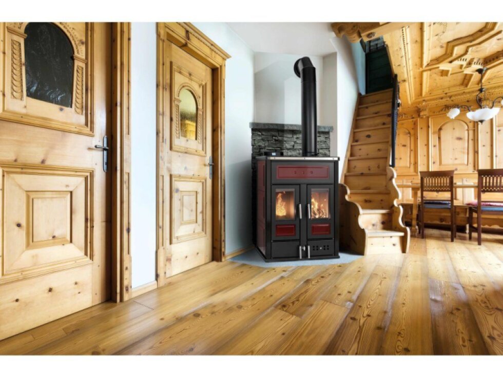 Klover BI-FIRE MID - teplovodní kamna na dřevo a pelety hermeticky uzavřená