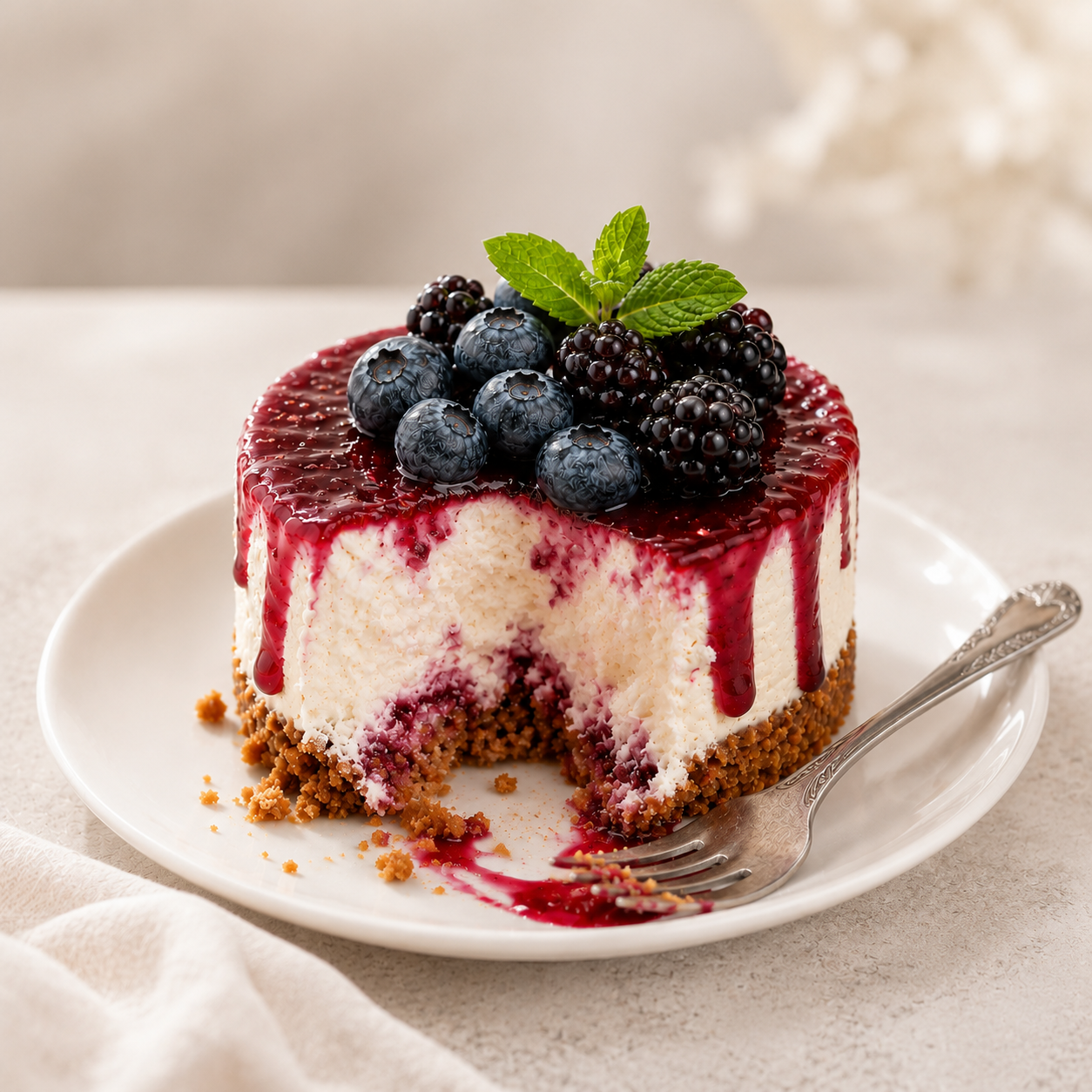 Cheesecake s lesním ovocem